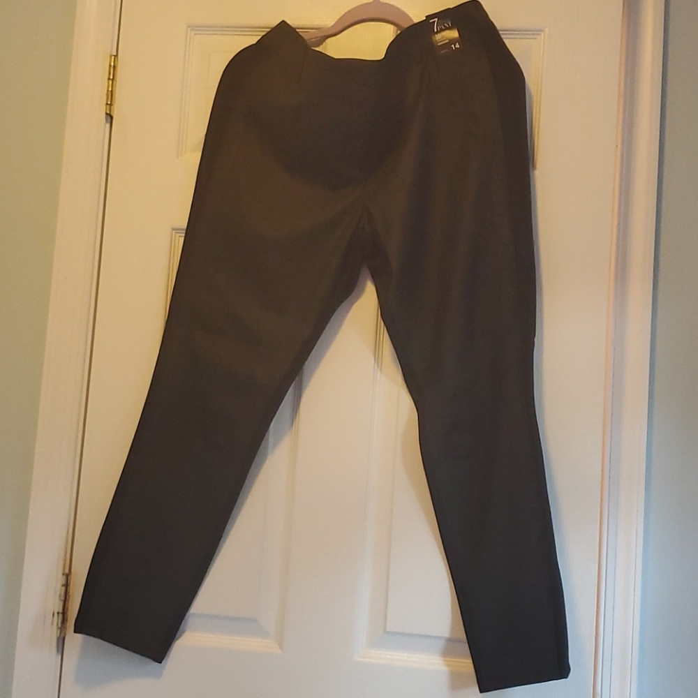 BNWT NY&CO BLACK LEGGING PANT SIZE 14 W/ FAUX LTHR